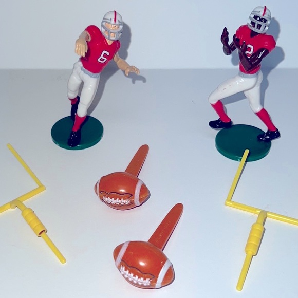 ⭐️3/$15 Touchdown Football Cake Topper Set QB#6 Receiver #12 DecoPac 6pc Party - Picture 10 of 11